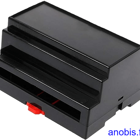 C'est un boitier pour Rail Din pour incorporer un circuit électronique, reference 1AA300298BK6M de couleur noire anobis