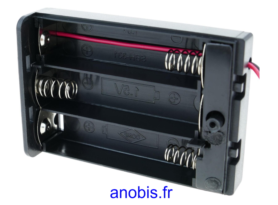 Porte piles AA avec Interrupteur Marche/Arrêt - Anobis