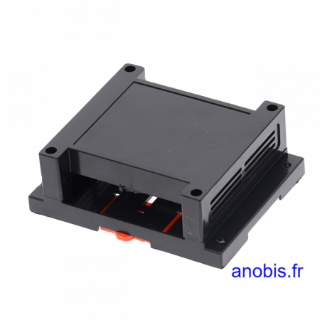 C'est un boitier pour Rail Din pour incorporer un circuit électronique, reference VGP01-BK de couleur noire